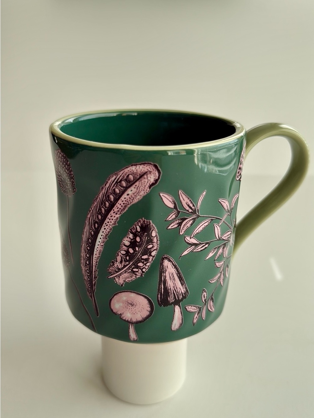 Anthropologie Elin Mug with Pink Botanical & Mushroom Motif - Picture 4 of 7